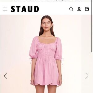 Staud Mini Faye Dress in Quartz
